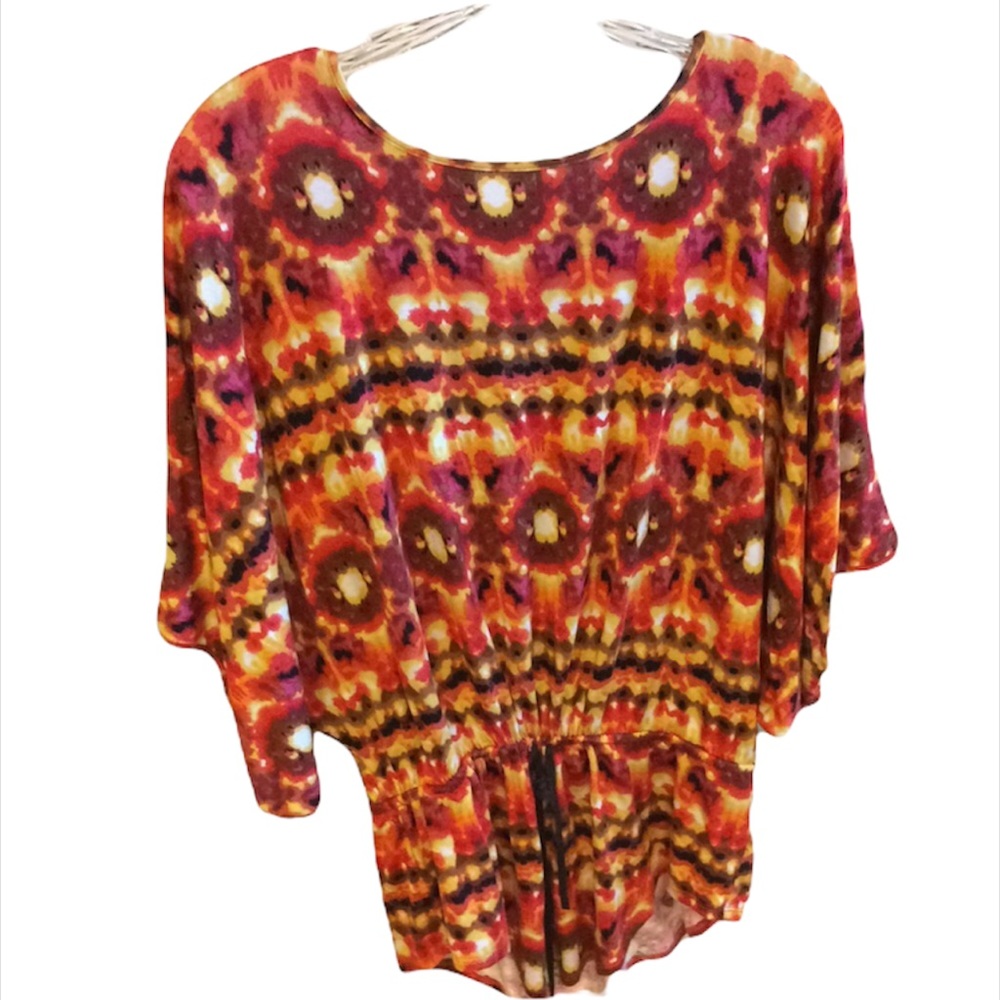 Orange print top